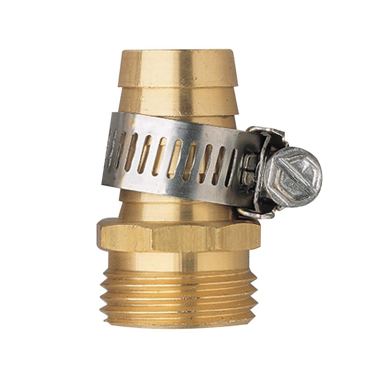 2 Pack Brass 5/8 Inch Male Thread Garden Hose Connectors, Inch, 2Pcs