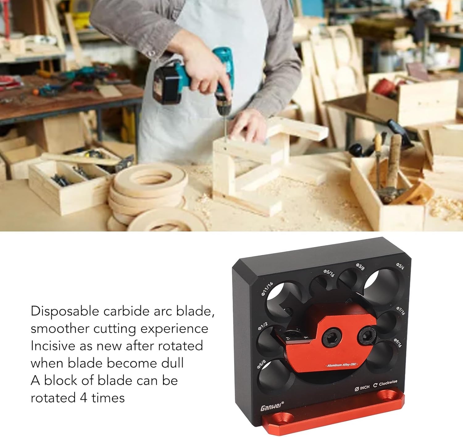 High-Speed Electric Drill Dowel Maker with Carbide Inserts for Woodworking