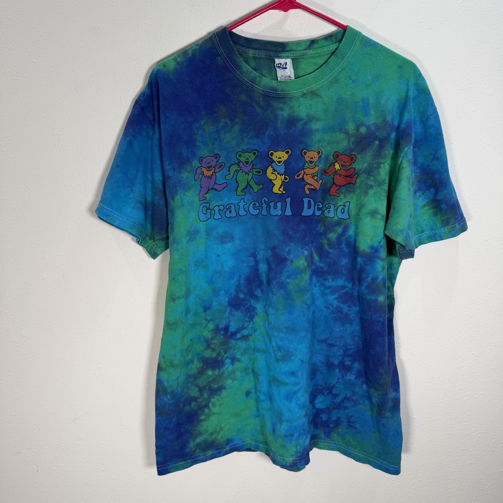 Grateful Dead T-shirt Dancing Bears Tie Dye Anvil Mens Sz Large Band Tee Hippie