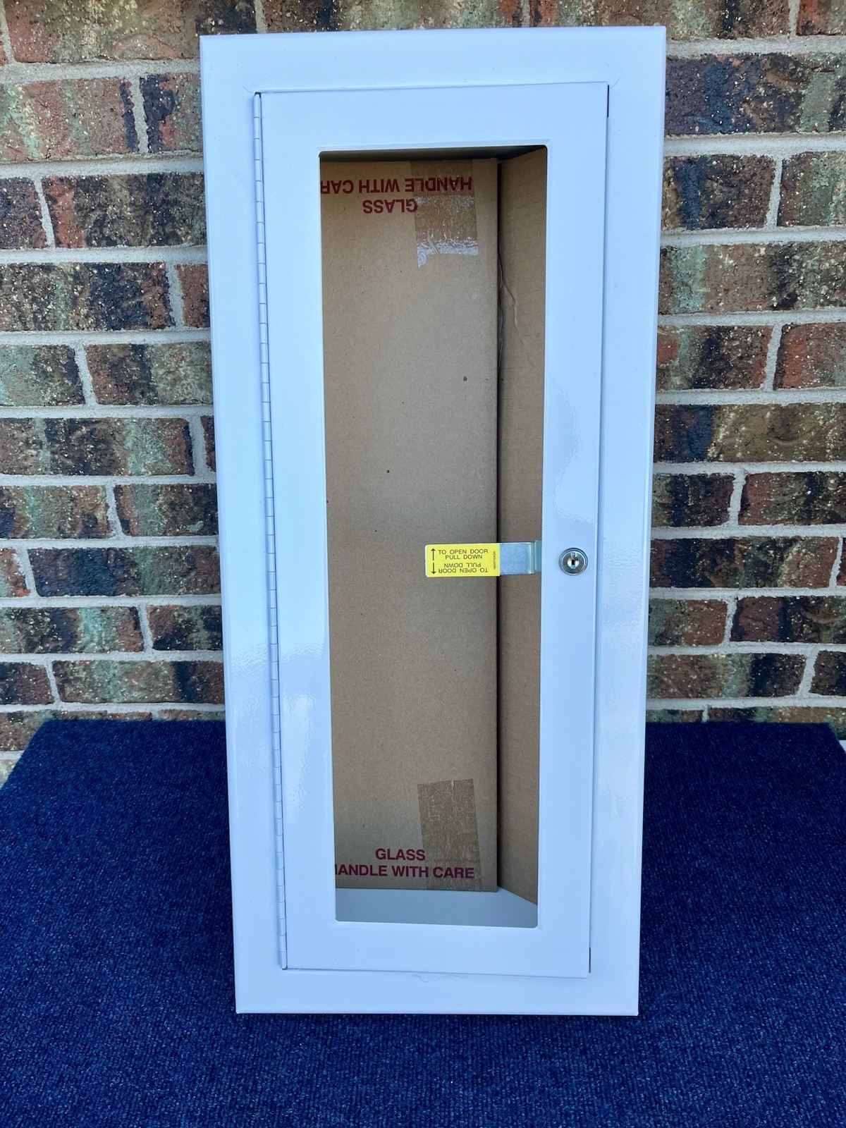 NYSTORM Fire Extinguisher Cabinet Steel Glass Wall Mount 27x12x6  7022-B-RR-FC