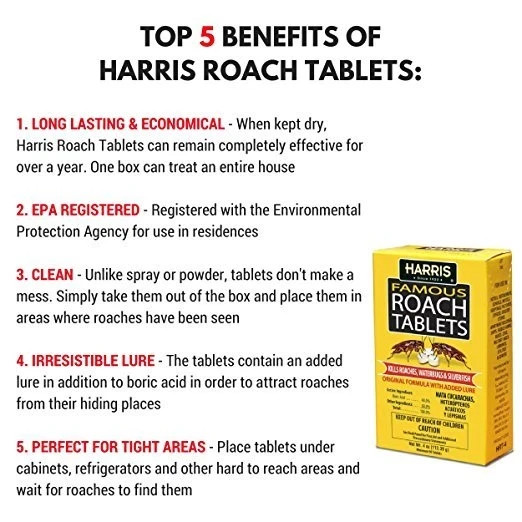 Harris MEGA BOX Famous Roach Killer Tablets | 6 OZ, 145 Tablets | EPA Approved