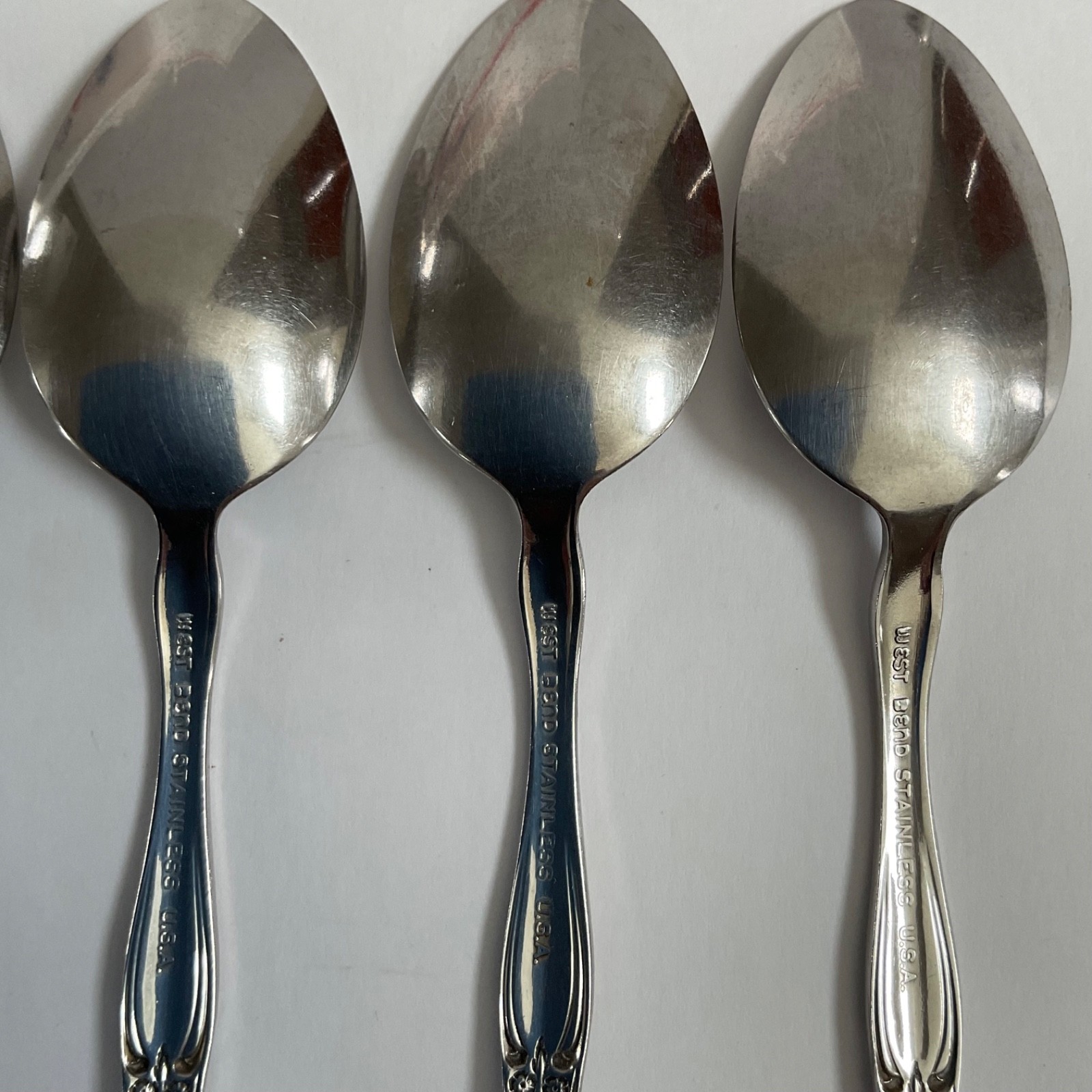 Oneida West Bend AFFECTION Pattern Stainless USA Flatware Teaspoons Set Of 5