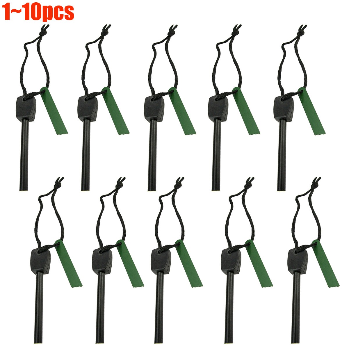 10x Fire Starter Flint Steel Striker Survival Kit Ferro Rod Outdoor Camping Tool