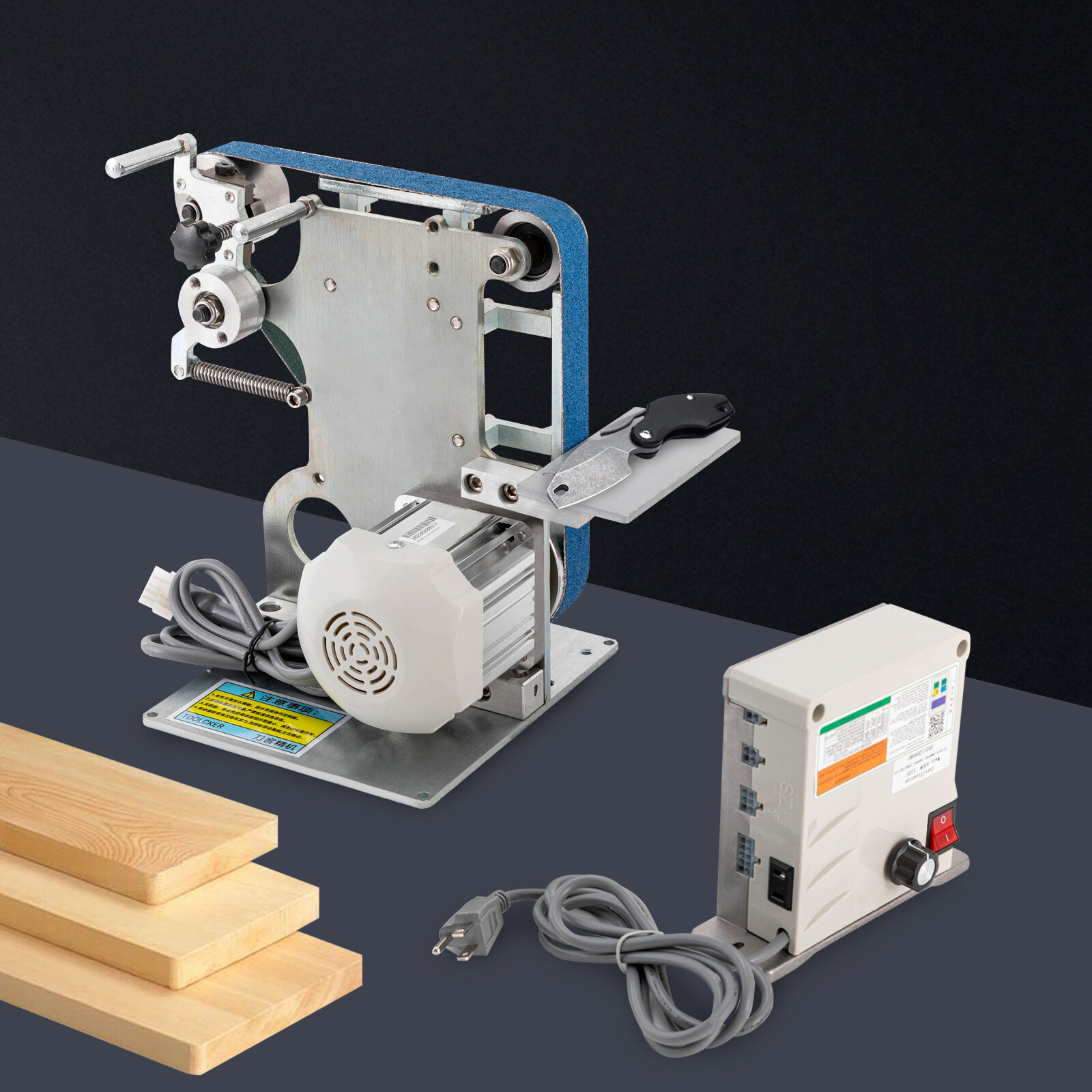 Belt Sander Bench Grinder Knife Sharpener with Large Table Polishing Sander