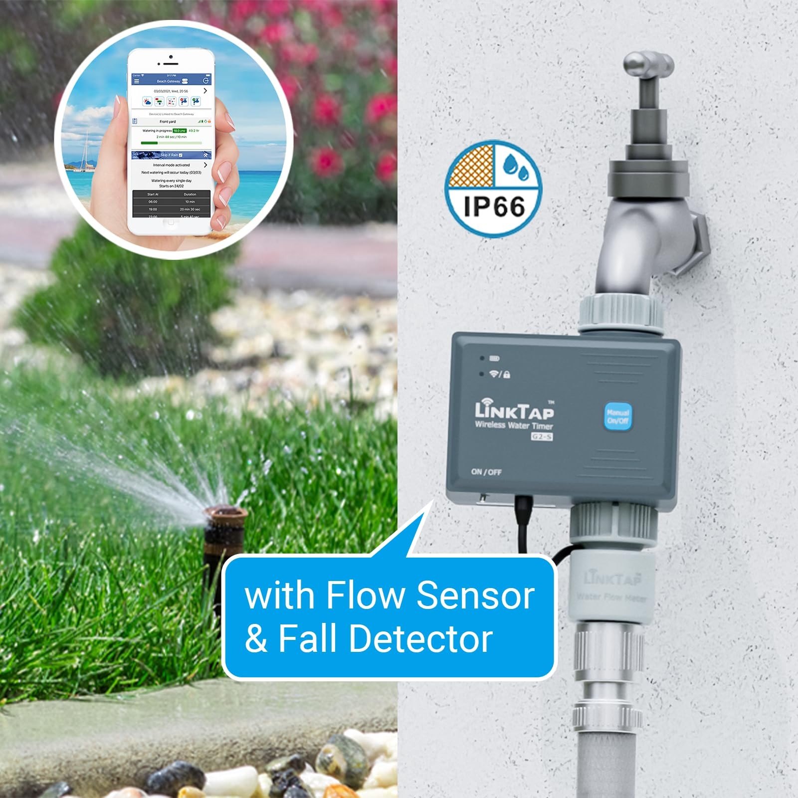 LinkTap G2S Smart Hose Timer, Weather/Volume Control, Gateway Required