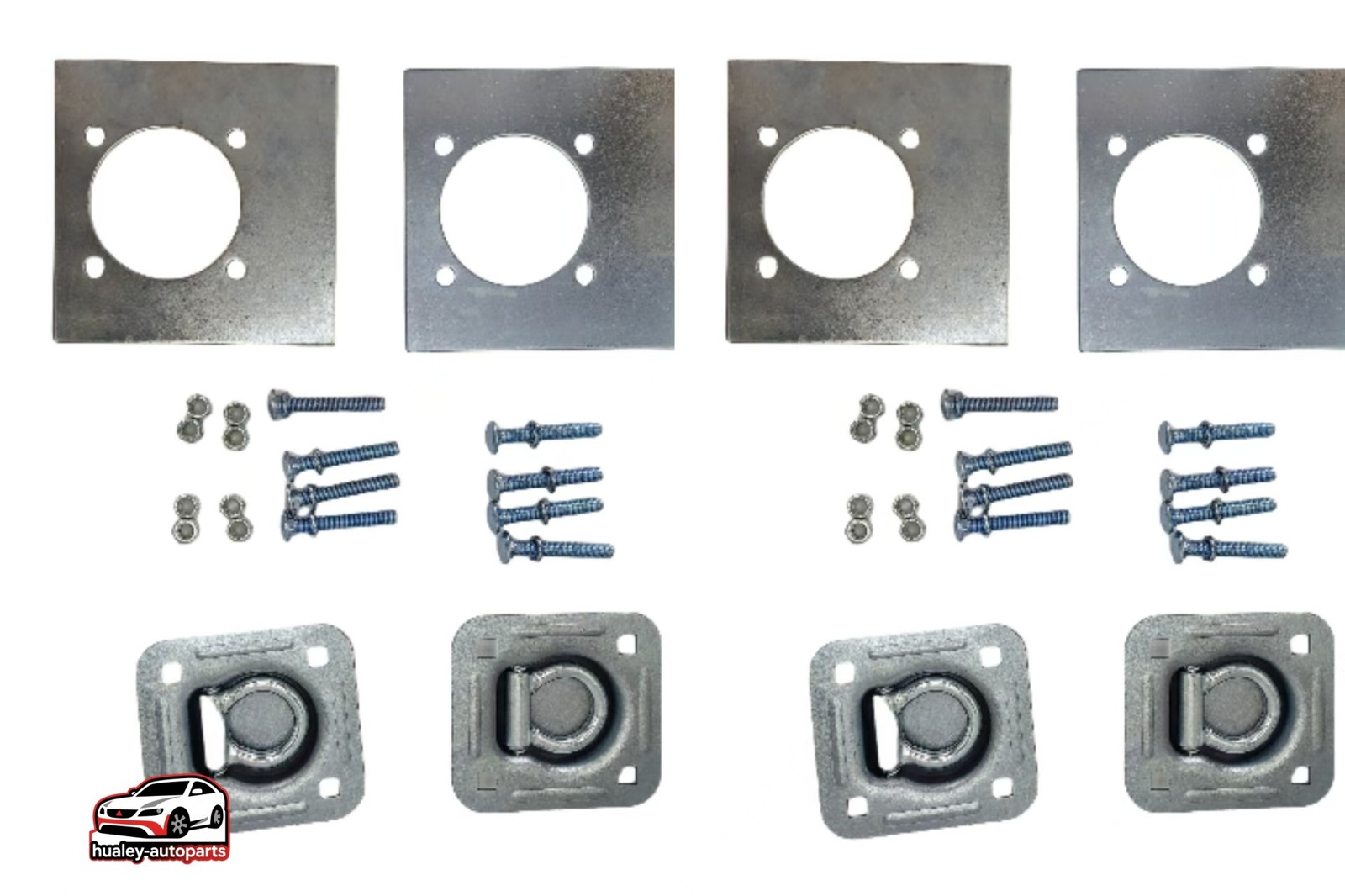 4x Cargo Trailer Recessed D-Ring Tie Down Anchors with Hardware Heavy Duty