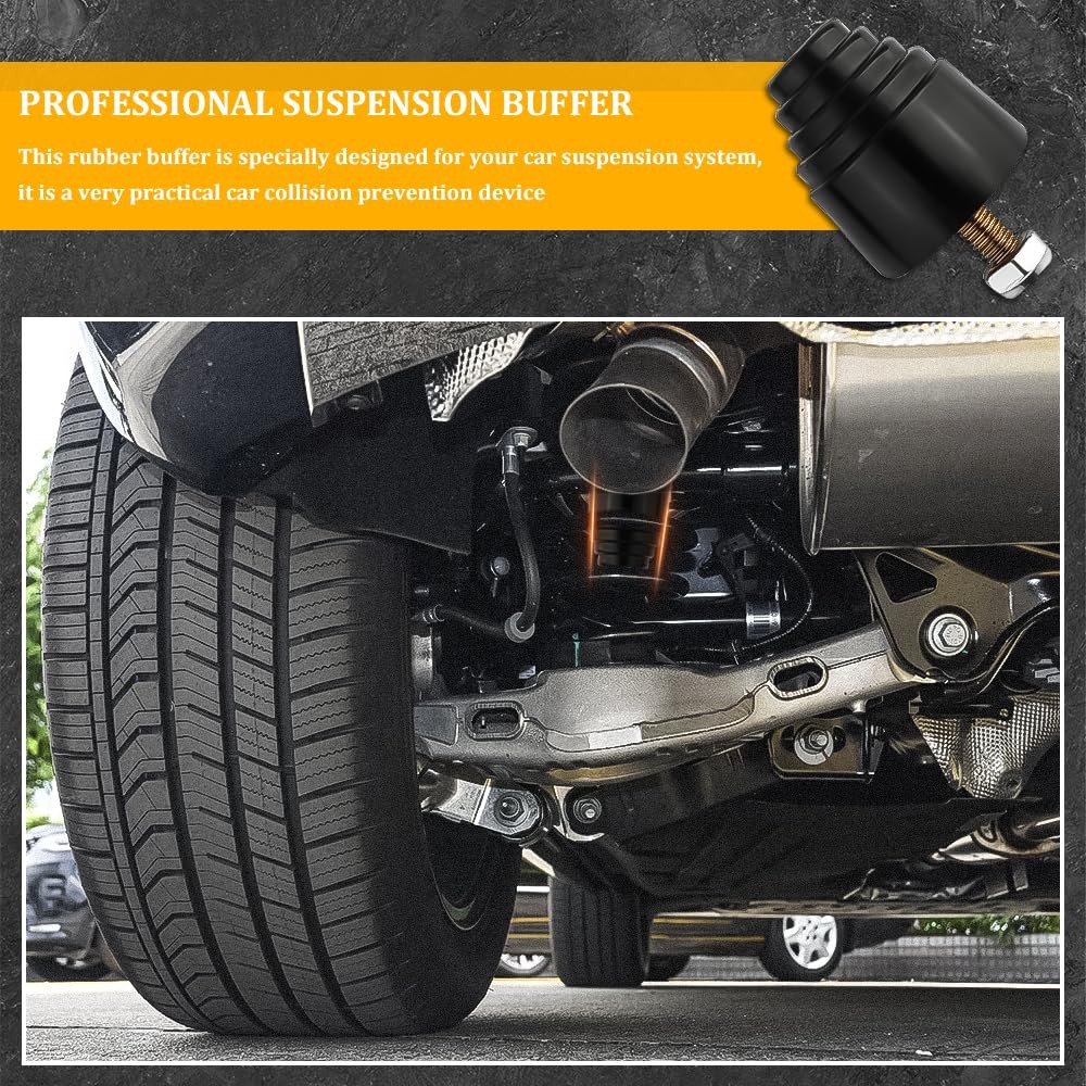 2PCS Suspension Bump Stop, Rear Leaf Spring Bumpers, Bump Stops Kit with Nuts