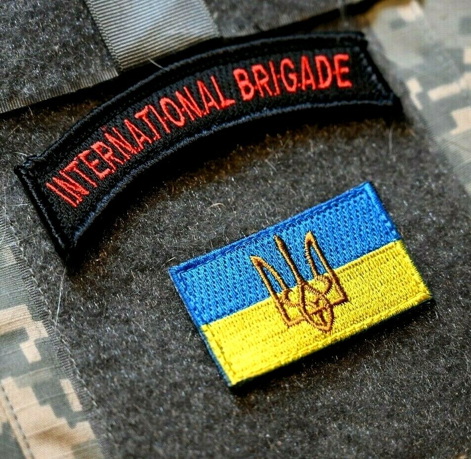 UA FREEDOM DEFENDER vêlkrö 2-PC: ⭐INTERNATIONAL BRIGADE⭐ TAB + UKRAINE 2" FLAG
