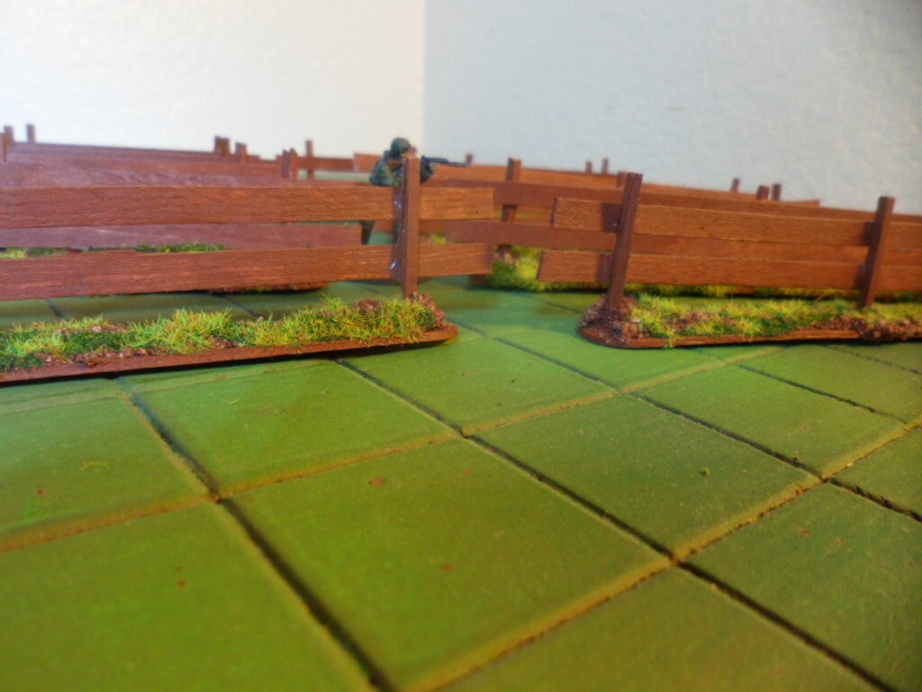 Wooden Fence Wargame Terrain  10pc of 6" long flat fencing-5 feet 25mm 28mm 32mm