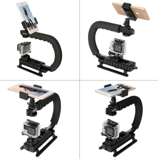 U/C Shaped Holder DV Grip Video Handheld Stabilizer for DSLR Camera Phone Light
