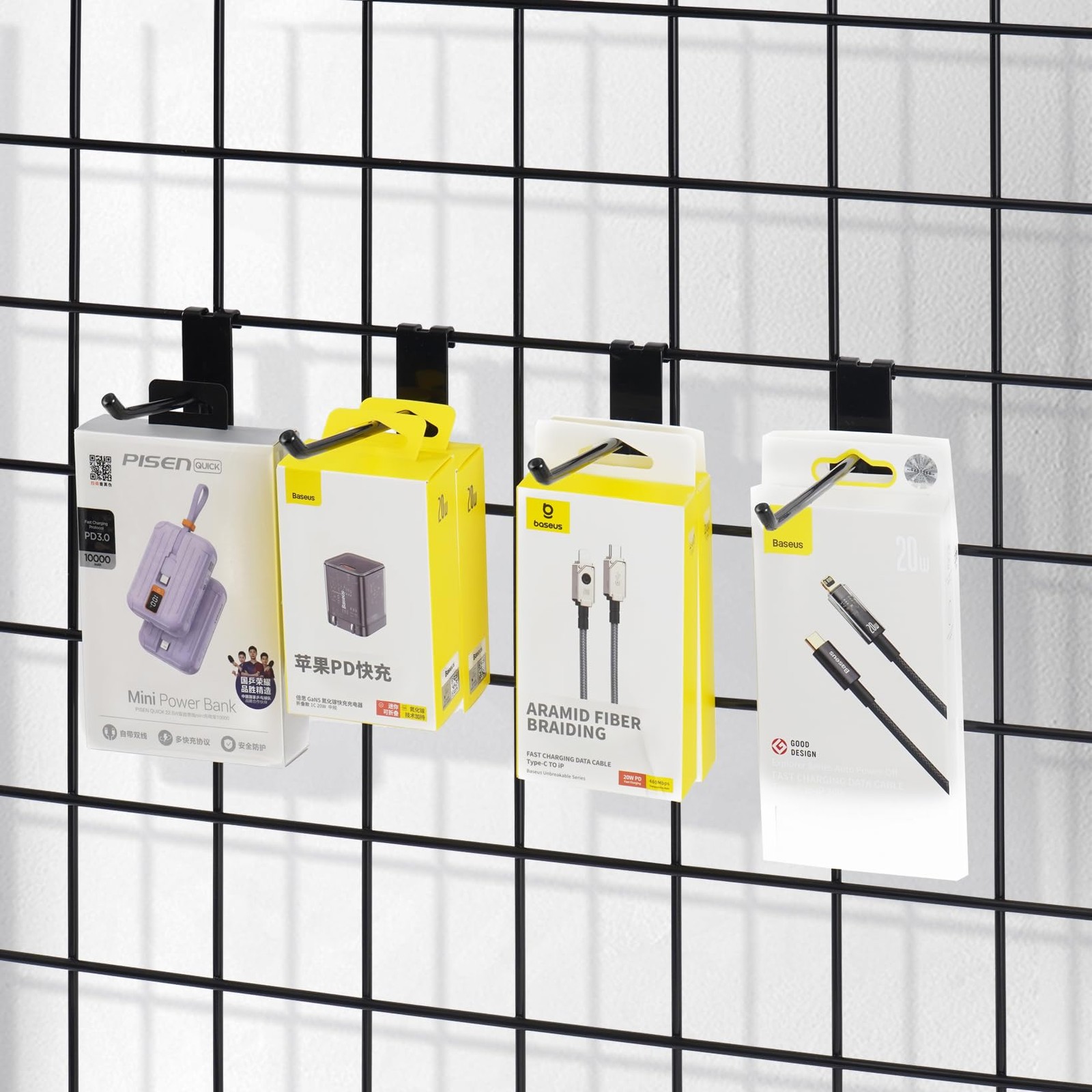 Gridwall Hooks 8 Inch Display Peg Hook Grid Wall Panel Hanger Black 50 PCS