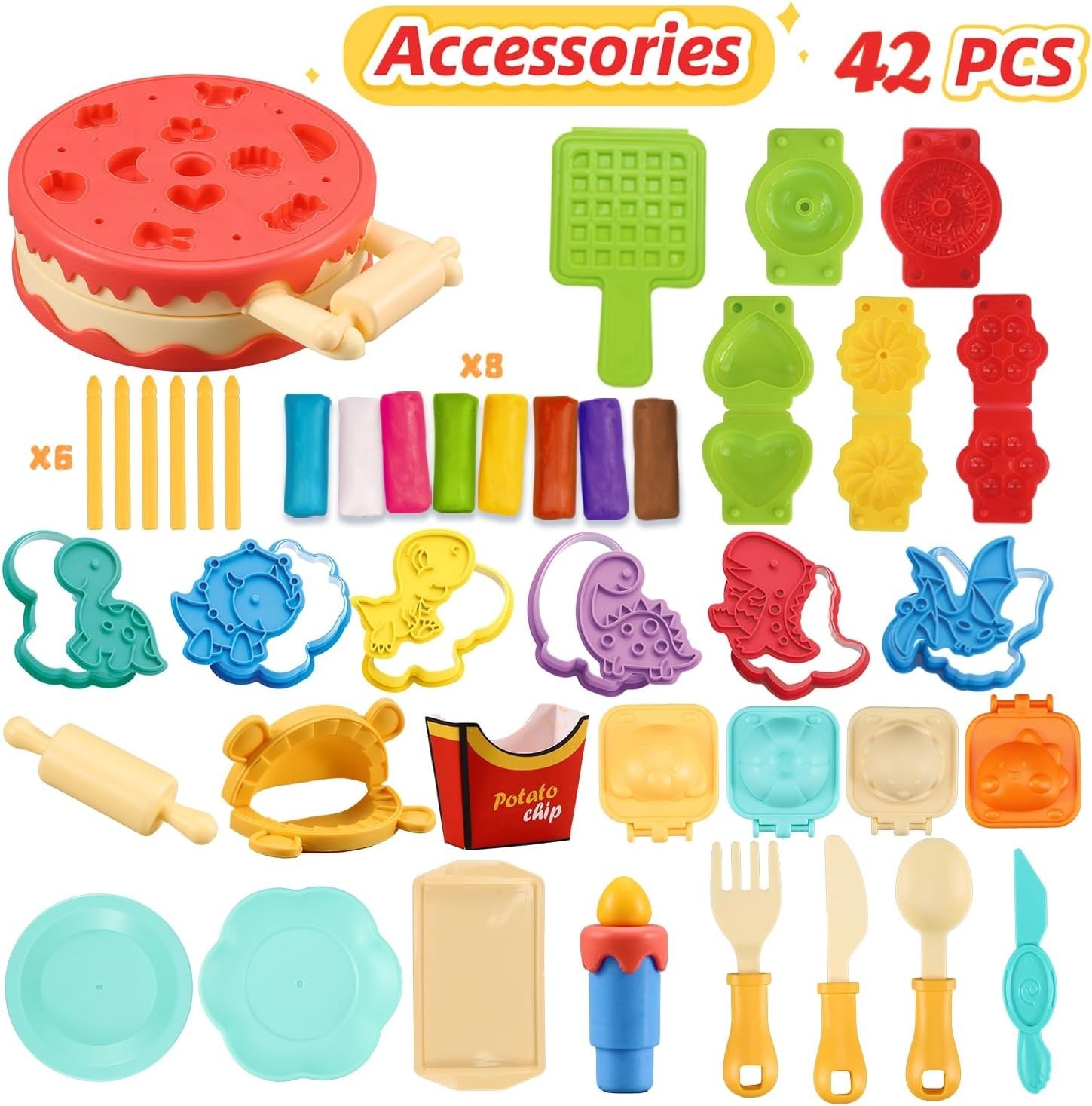 Color Dough Set Birthday Cake Color Dough Kitchen Creations Hamburger Maker Tool