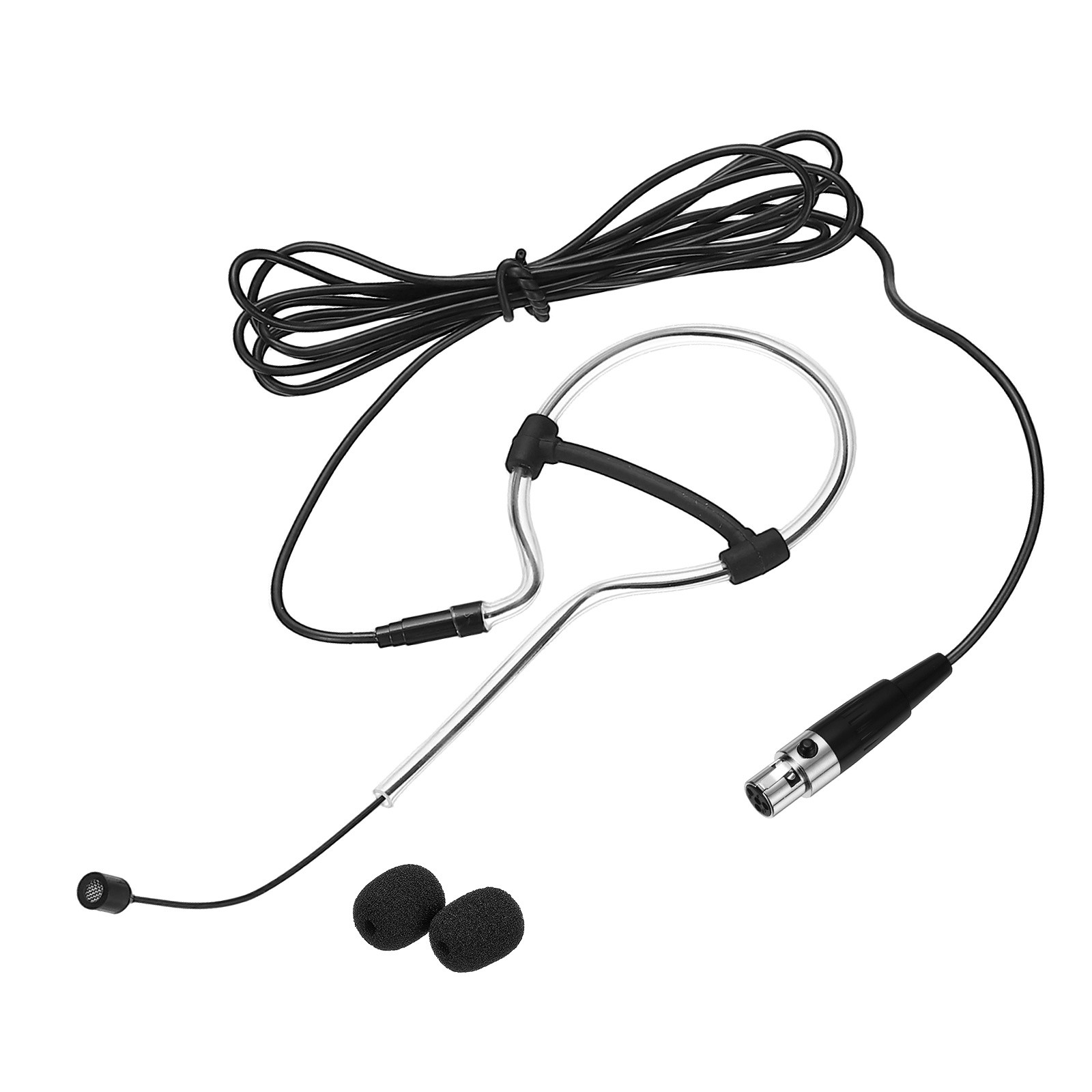 Ear Hook Microphone, Single Ear Headset with Mini XLR 4 Pin TA4F Plug, Black