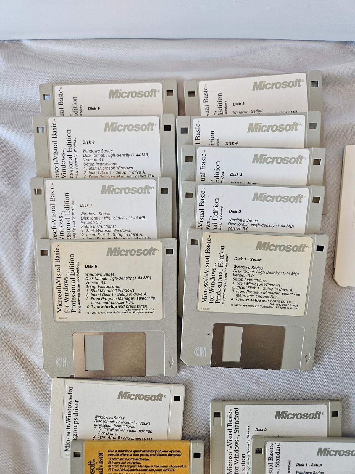Vintage Microsoft Visual Basic Windows Software 3.5" Floppy Disks