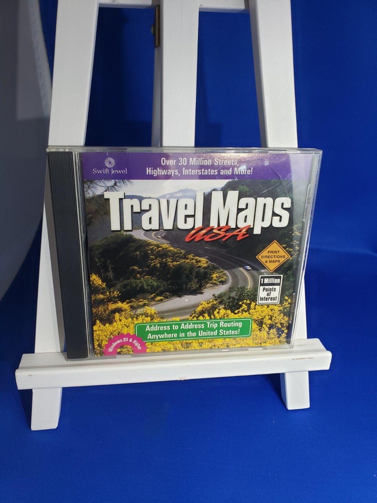 Vtg 1998 TRAVEL MAPS USA CD ROM Complete Travel Planner USA Print Maps & Directi