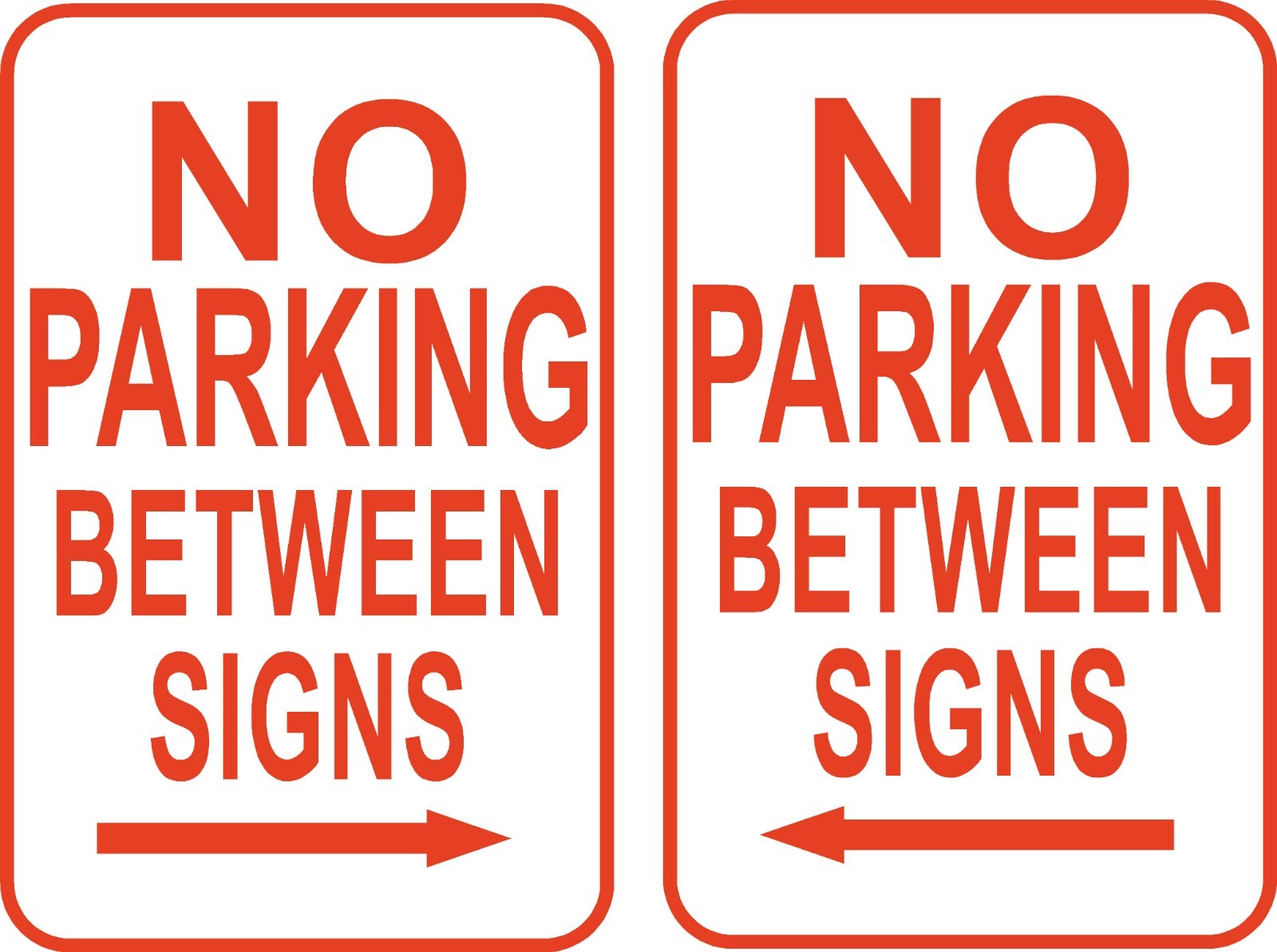 No Parking Between Signs 12" x 18" Aluminum Street Road Garage #61 & 62 USA