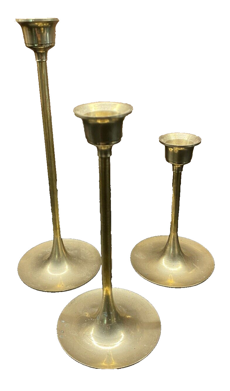 Vintage brass candle holder set of 3 home decor holiday Taiwan classic