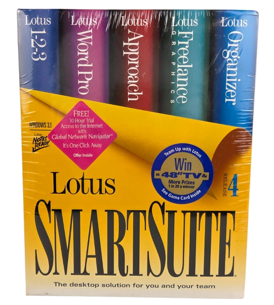 IBM Lotus SmartSuite Release 4 Word 1-2-3 Organizer 3.5 Floppy Disk Windows 3.1