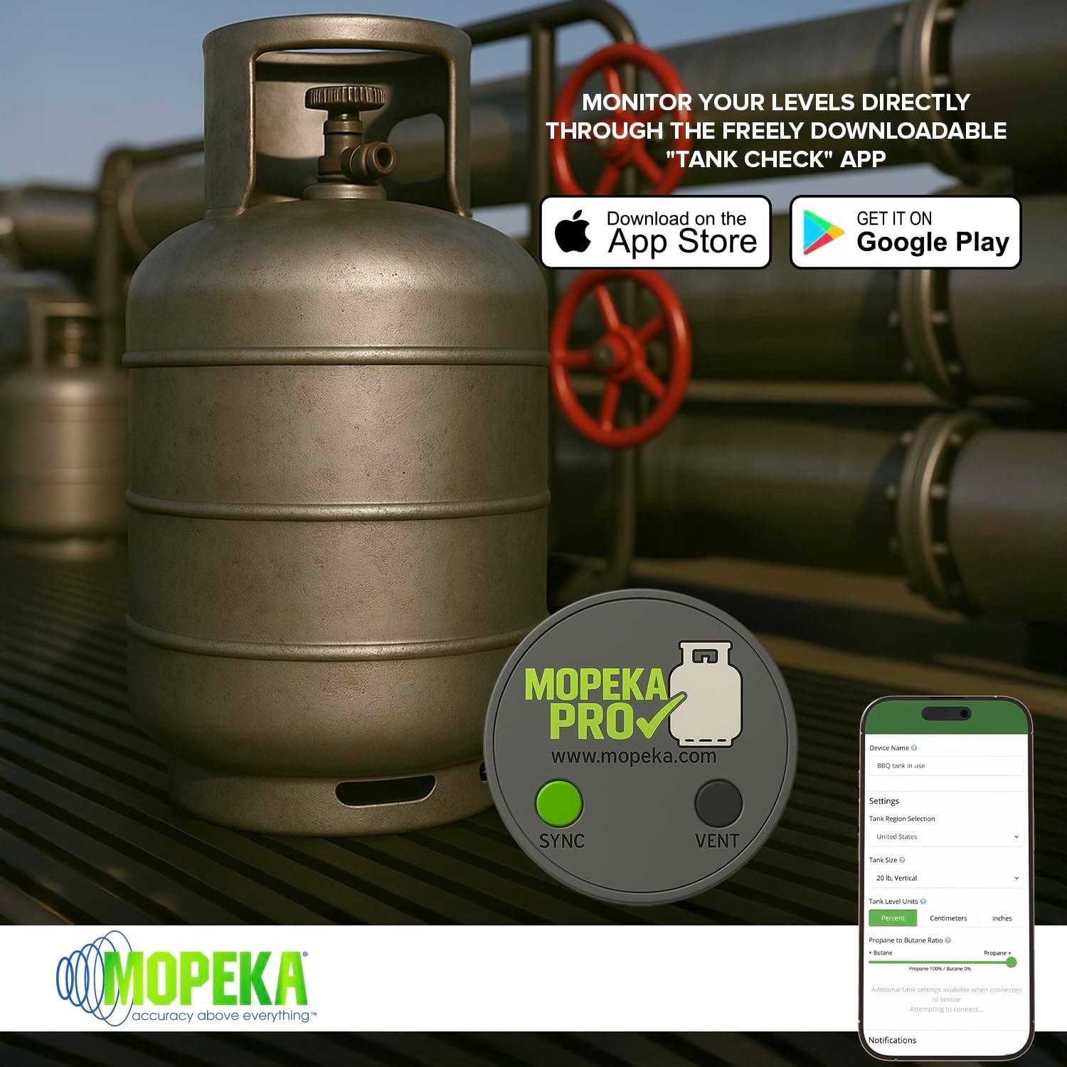 Pro Check Sensor - Wireless Propane Tank Magnetic Sensor Level Indicator