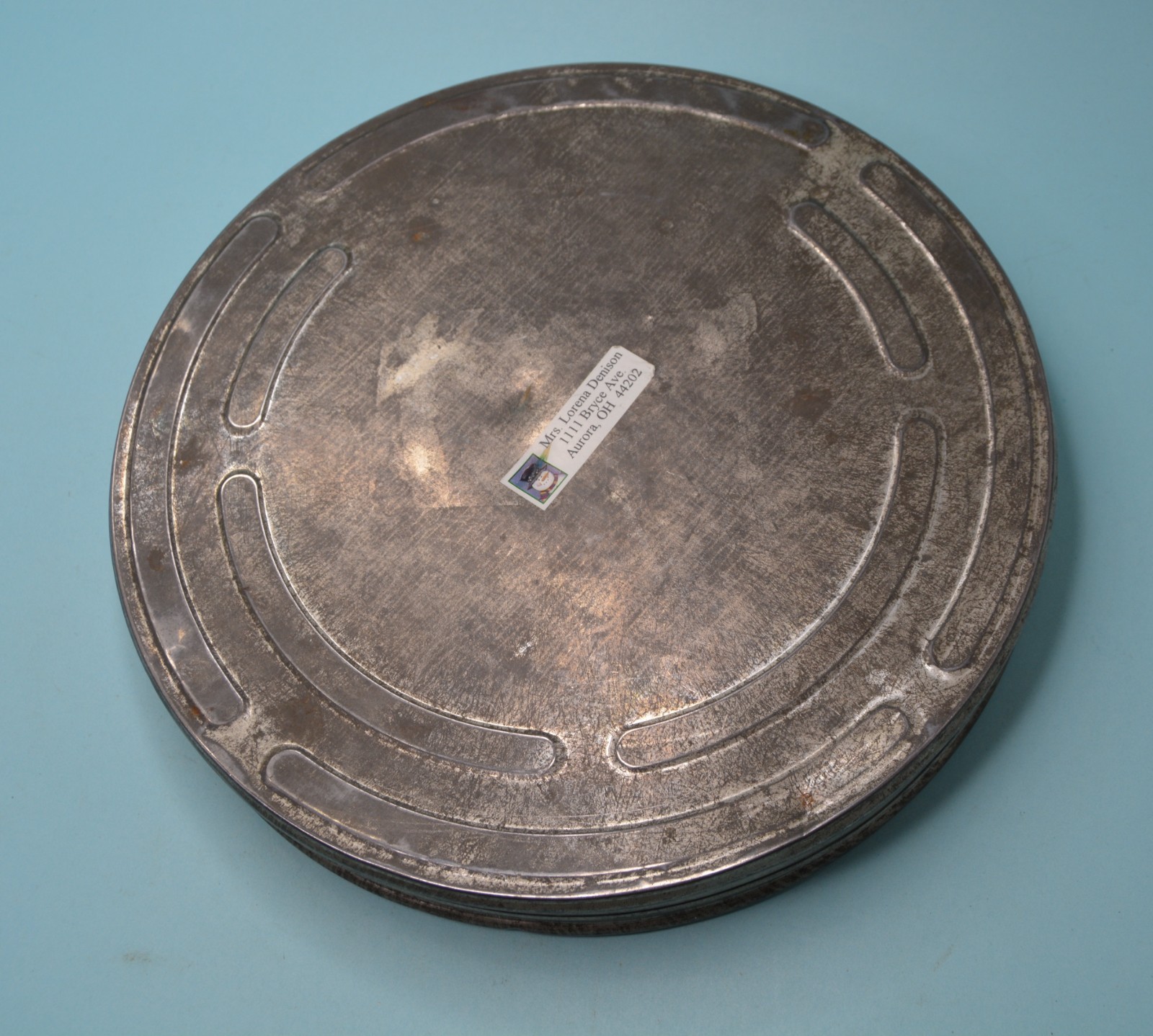 Vintage Metal Film Tin Canister Empty 10 Inch