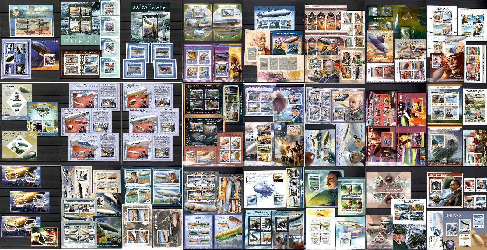 ZEPPELIN Airships / aviation Lot 100 souvenir sheets collection MNH #S4