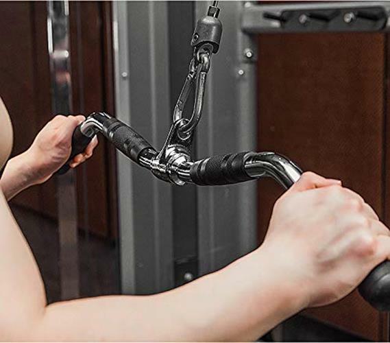 LAT Bar Cable Machine Attachment, Curl Pulldown Bar with Full Rotation and