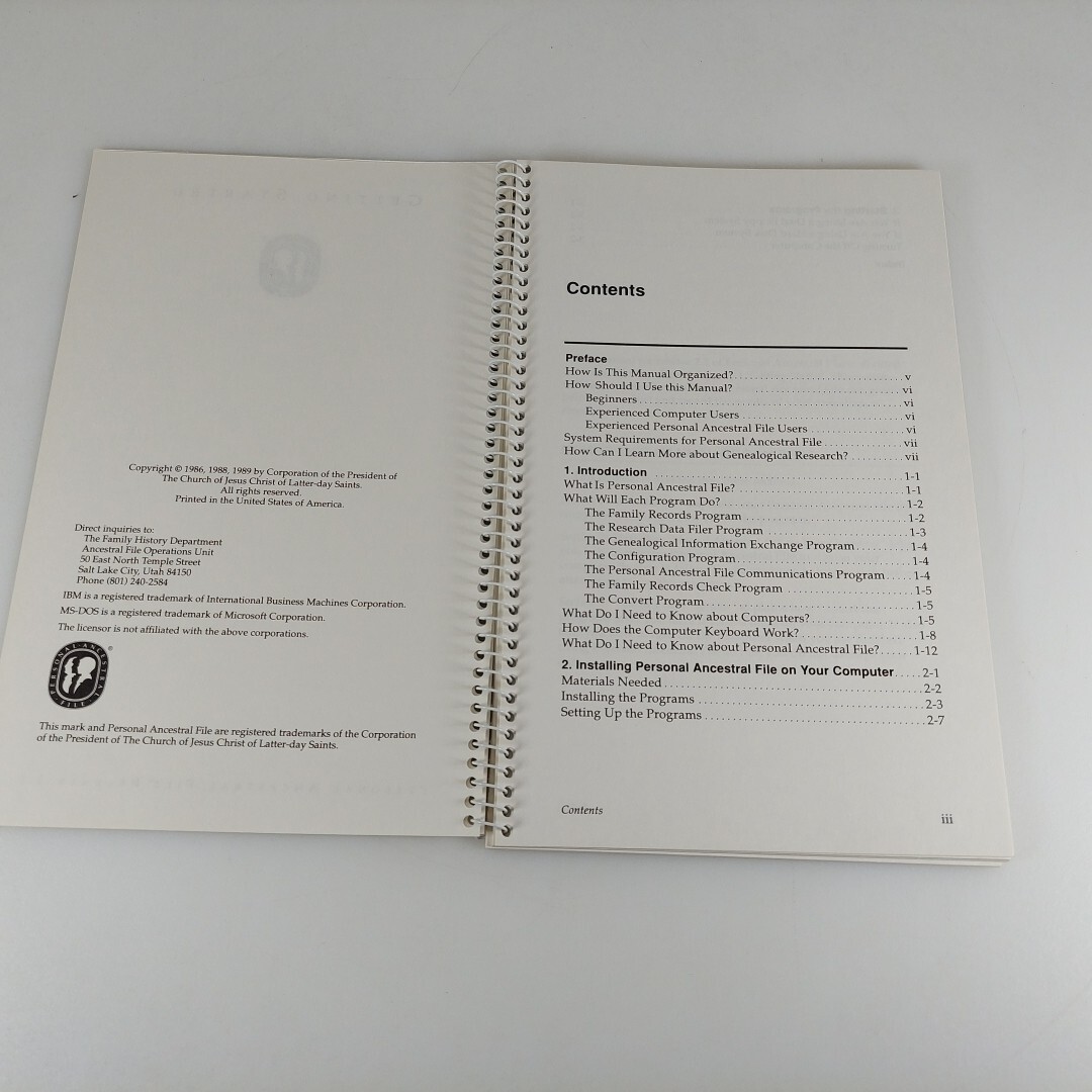 VTG Personal Ancestral File 2.2 Getting Started And Reference Manual Books Only
