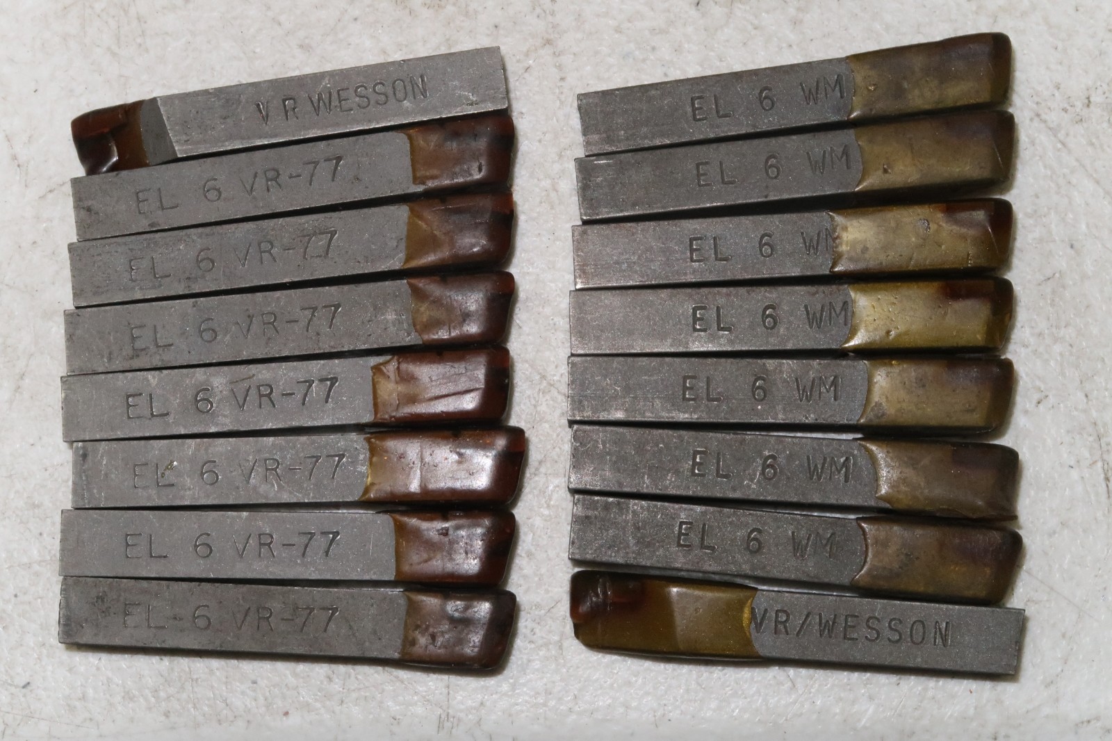 8 pcs VR WESSON EL-6 / EL6 Grade VR-77 Carbide Brazed Lathe Tool Bits USA