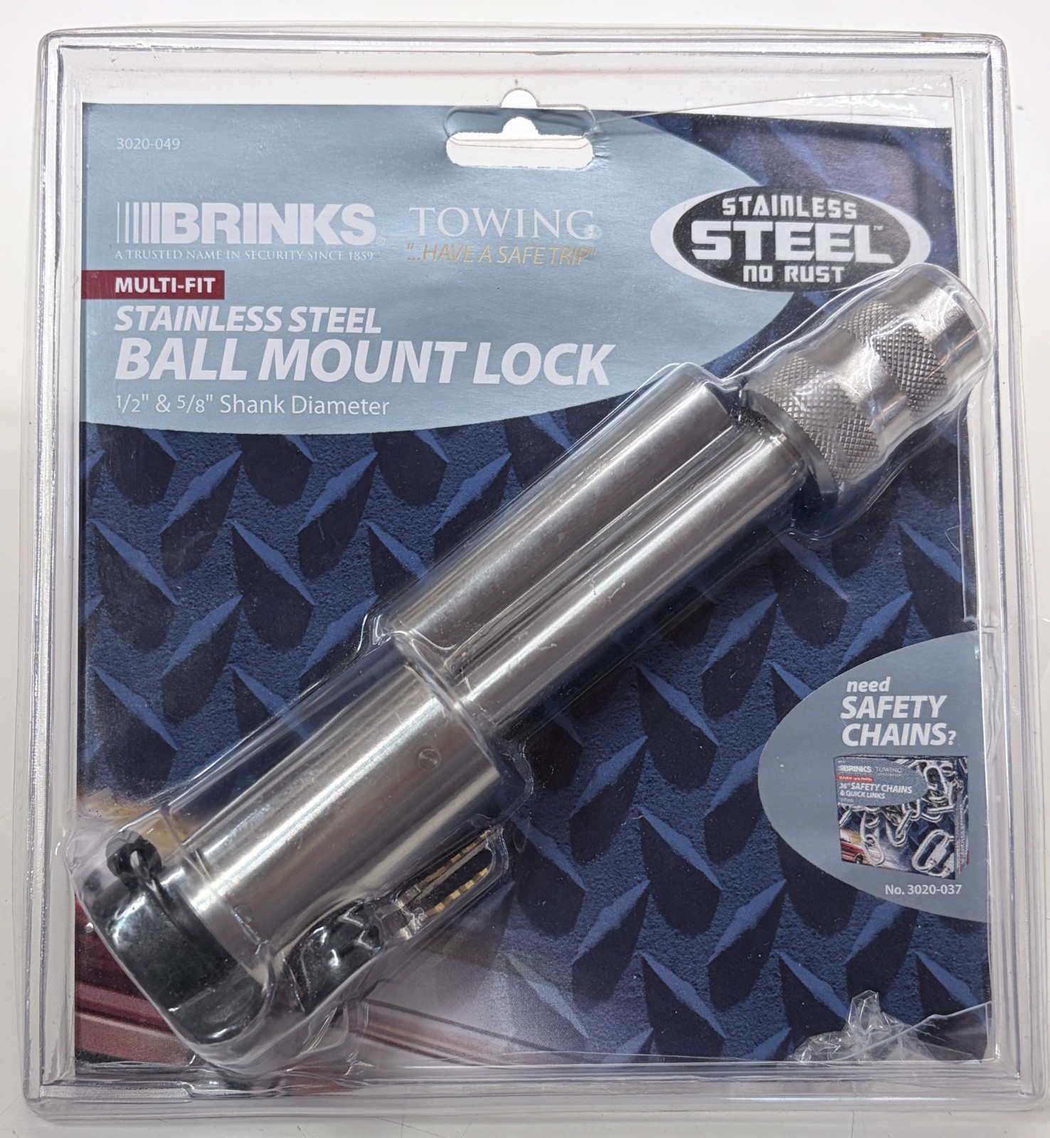 Keeper Brinks Stainless Steel Trailer Hitch Pin Lock Keys, Sleeved 1/2'' & 5/8''