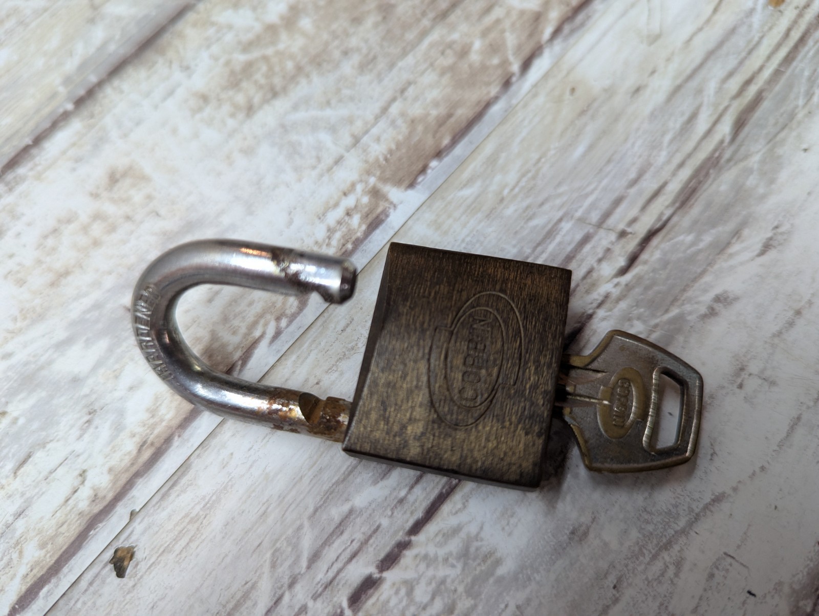 Corbin Padlock and Key Set Brass Base 1 Keys Used Tested