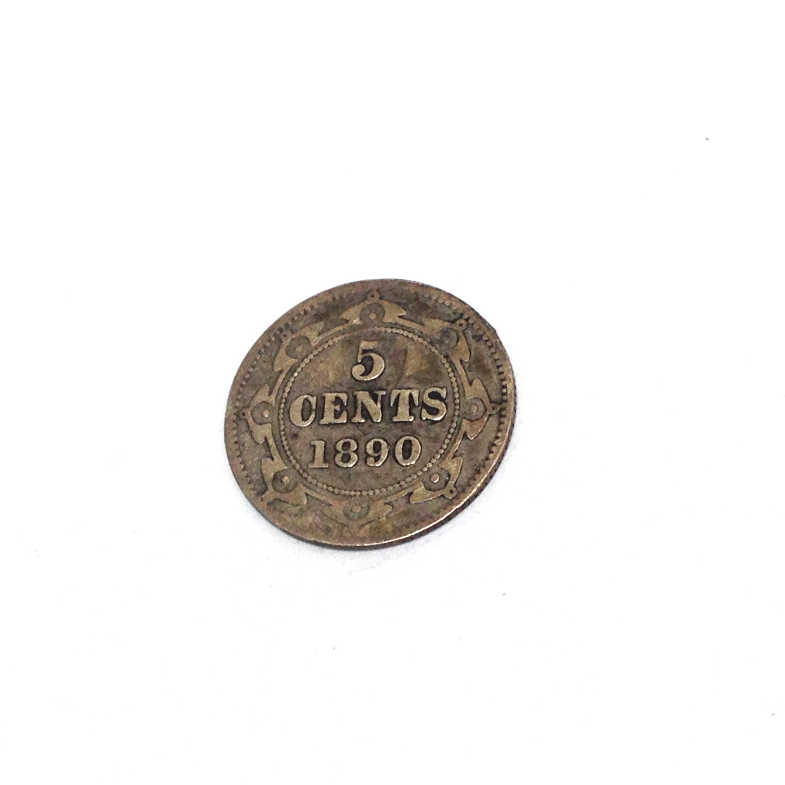 Canada 1890-H Silver 5 Cents KM#2 Tough Date Foreign Sterling Coin Circulated