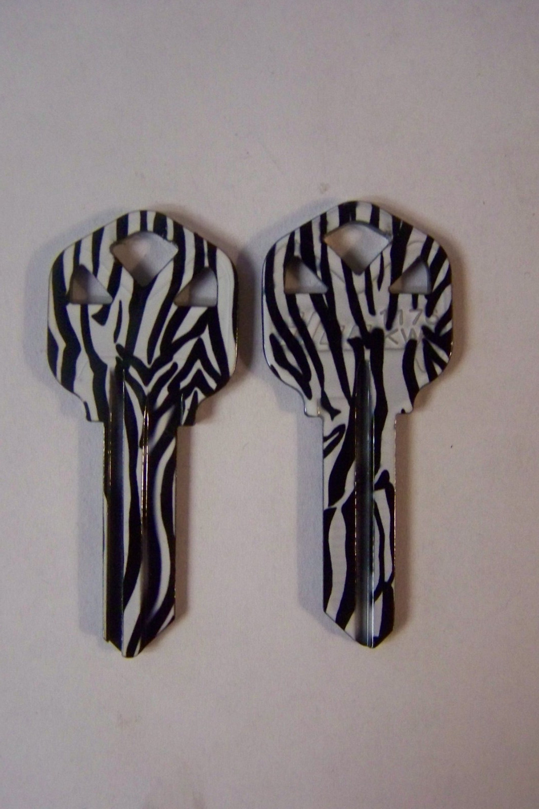 Zebra print Kwikset KW1 Key blanks qty 2