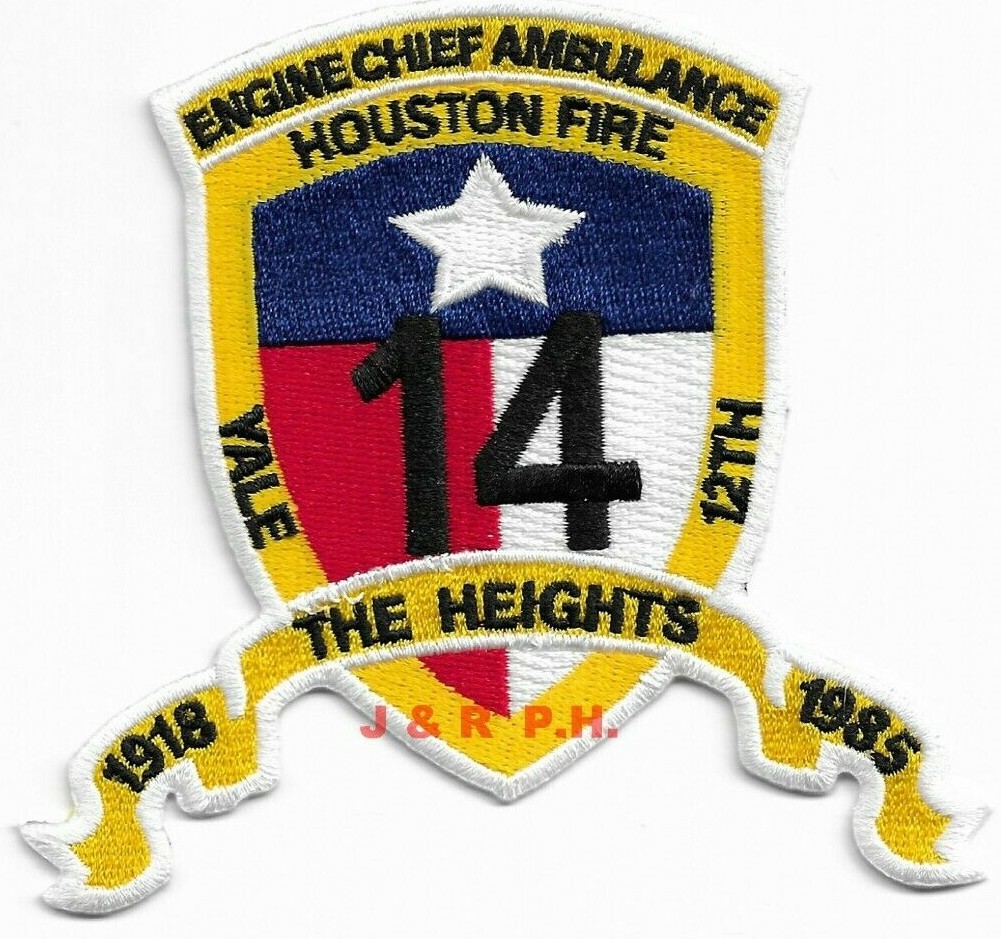 Houston  Station - 14 "The Heights - Yale/12th, TX (4.25" x 4") fire patch