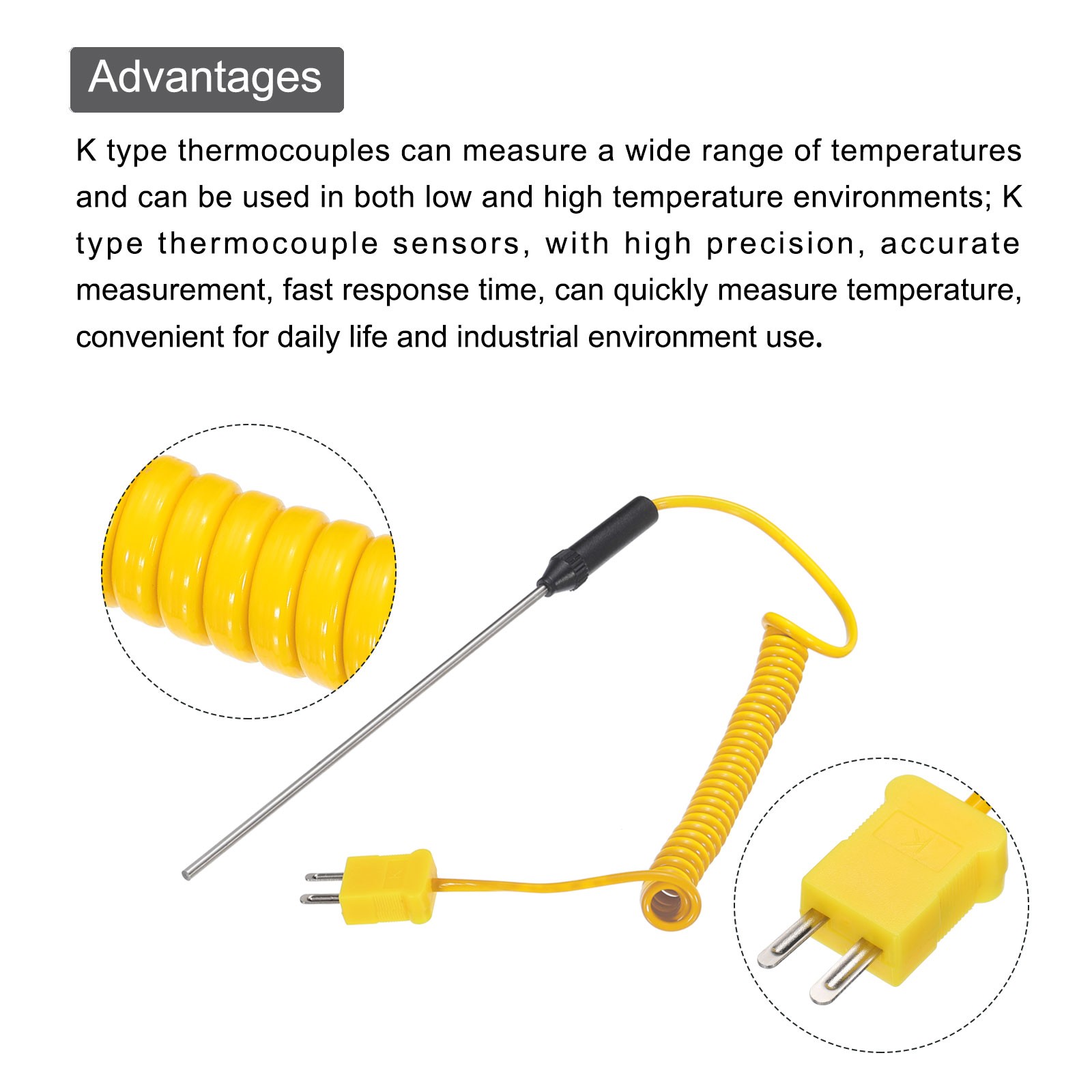 K Type Surface Thermocouple Probe 3x150mm Temperature Sensor -50 to 1200°C
