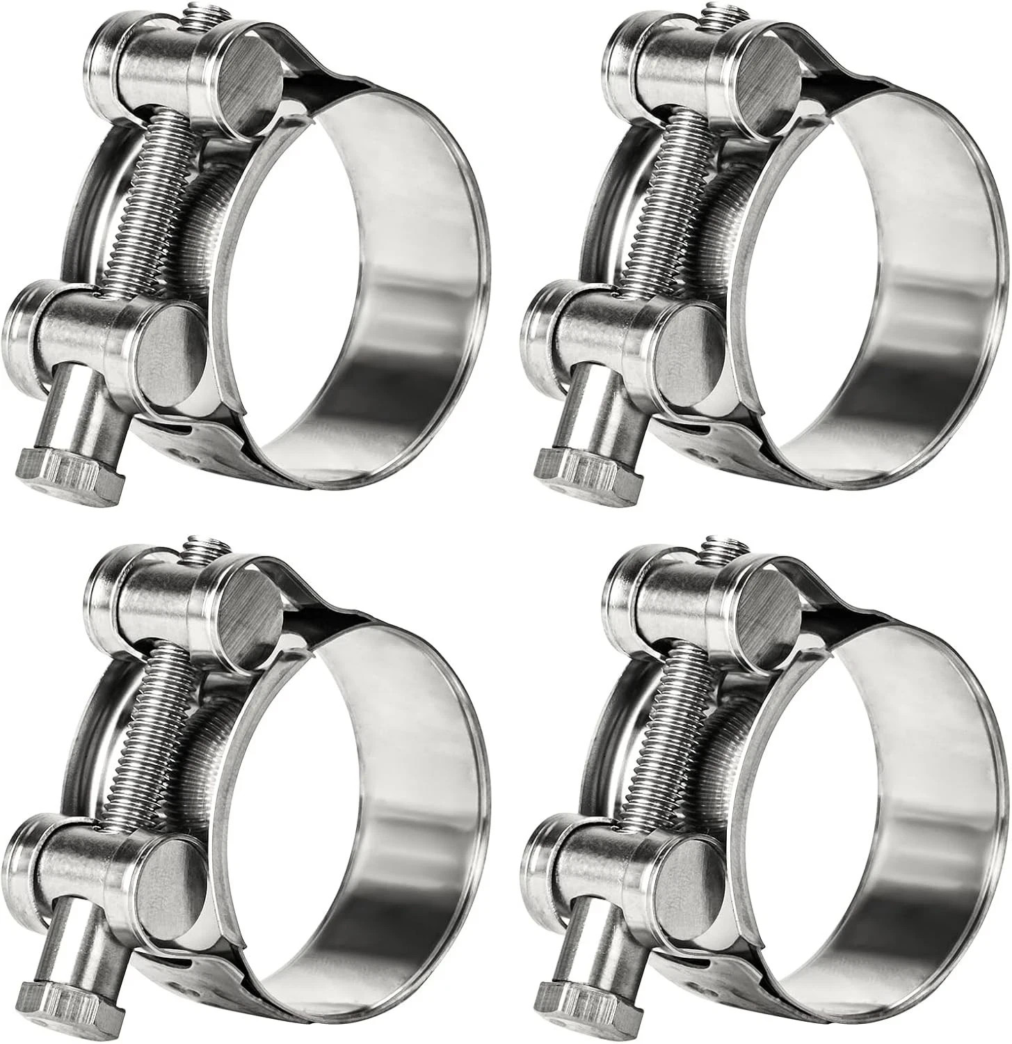 T-Bolt Hose Clamps 304 Stainless Steel (29-31mm 4-Pack) - Heavy Duty Adjustable