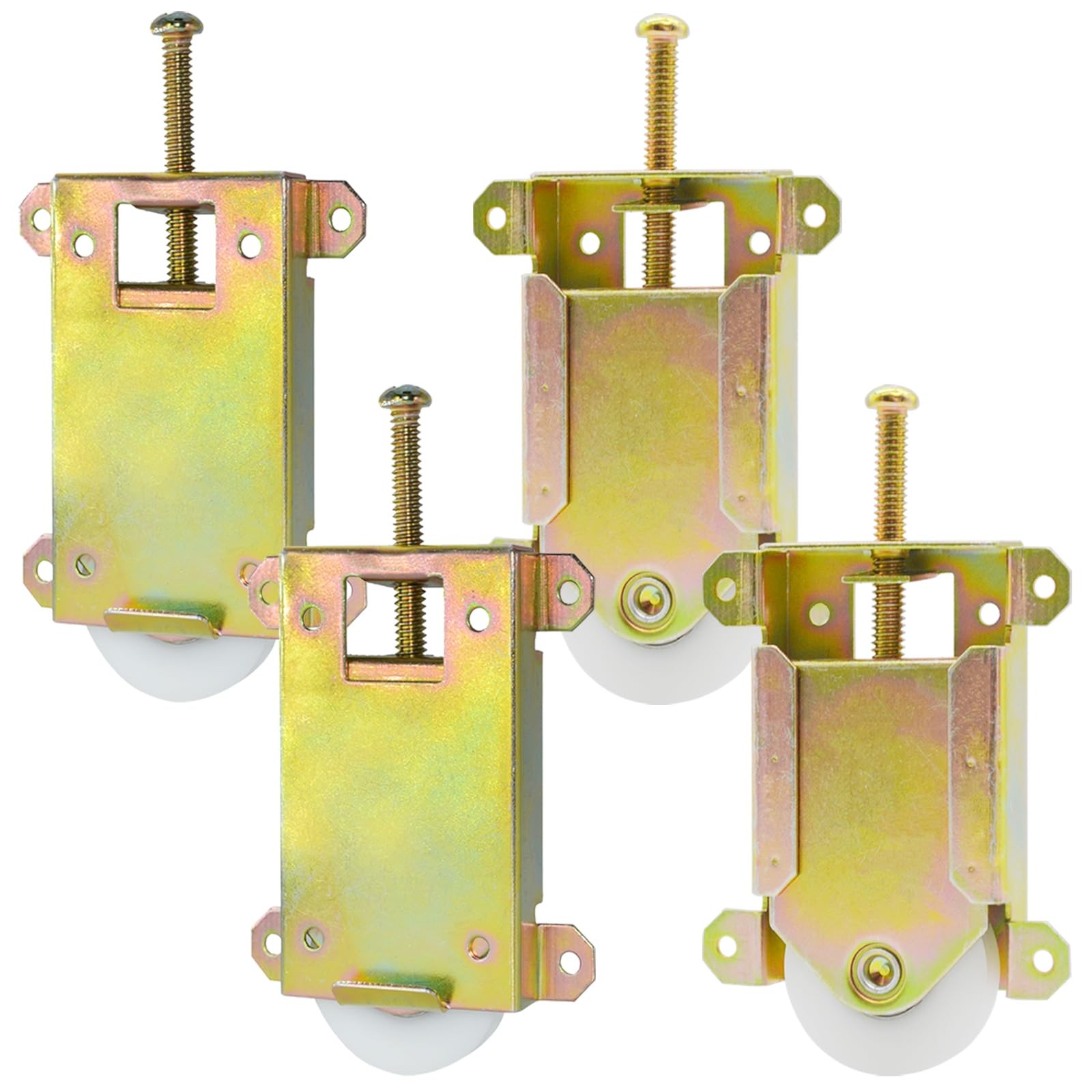 Sliding Mirror Closet Door Rollers ‎2-1/2" H.C.- 4Pack, Yellow Zinc Plated
