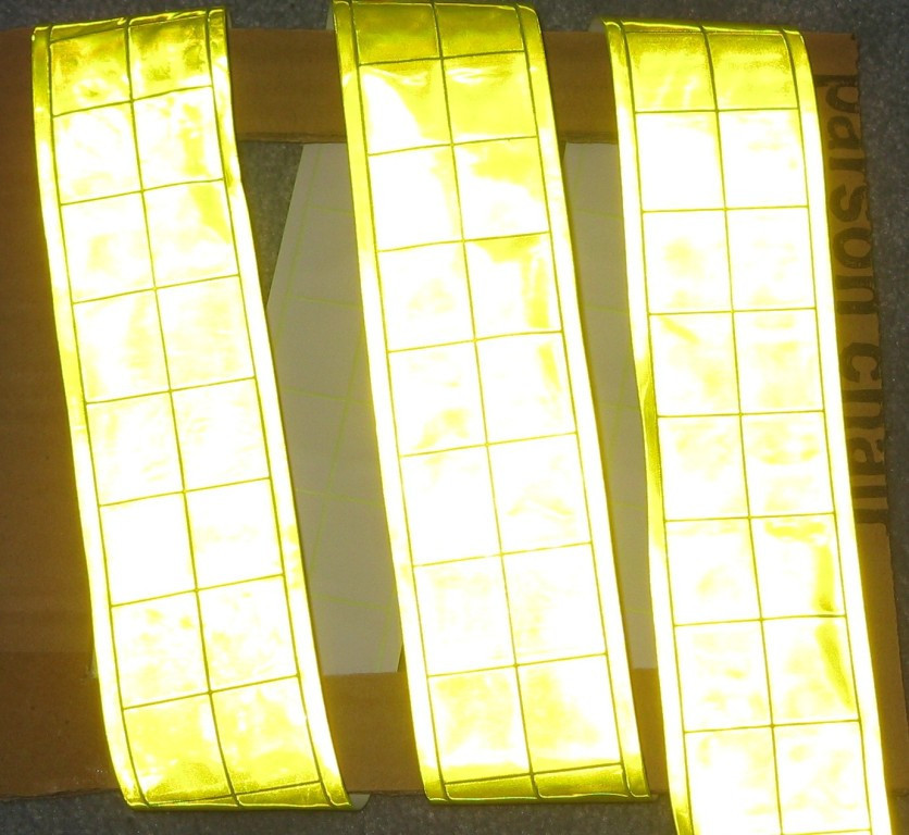 Lime gloss REFLECTIVE TAPE PVC sew on material 3'x2"