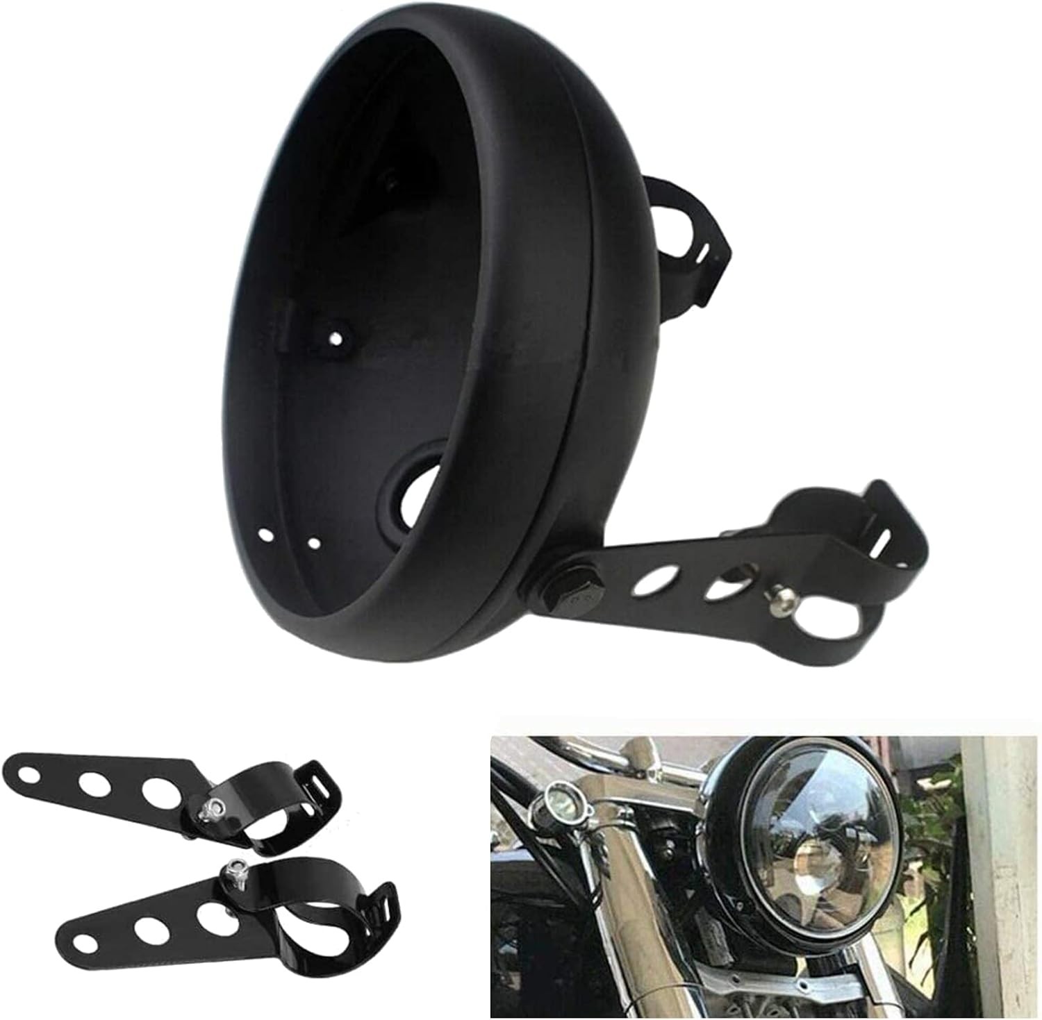 7 Inch Motorcycle Headlight Housing Bracket Headlamp Shell 7" LED Headlight
