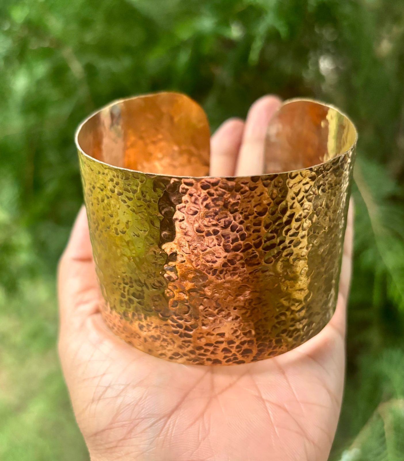 1 Pc Pure Copper Bangle, Women Bracelet Cuff, Healing Bangles, Hammer Cuff Wide