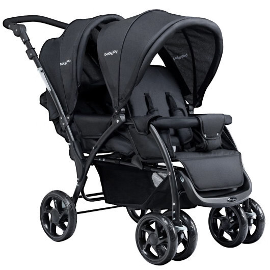 Costway Double Stroller Foldable Baby Twin Lightweight Travel Stroller Black