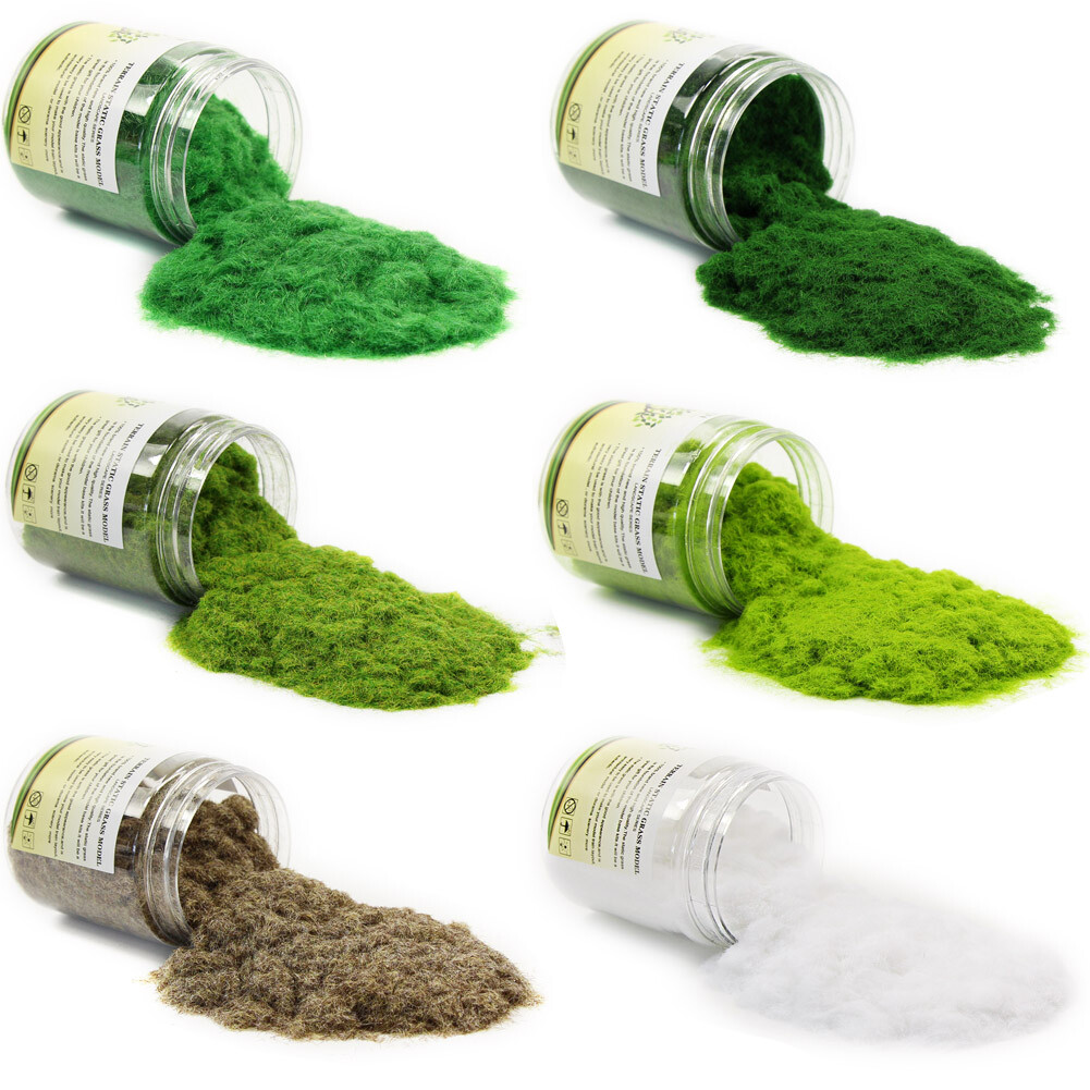 6 bottles 2mm Static Grass Powder Model Railway Turf Layout 35g Grass Flock CFA5