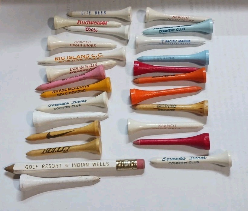Vintage Advertising Golf Tees Lot Coors PGA West Dinah Shore Mixed Lot