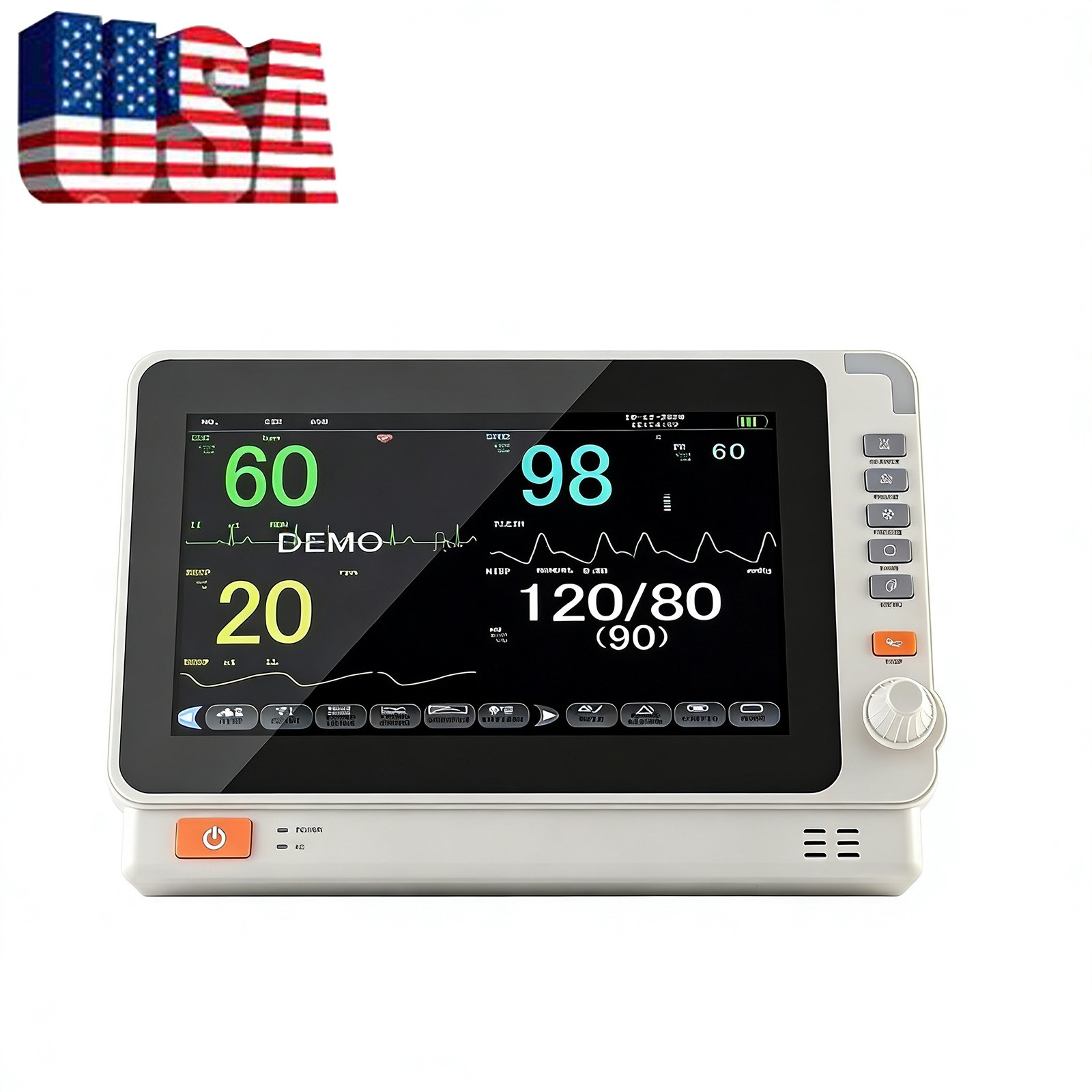 Portable Patient Monitor - 10.1" Touchscreen 6-Parameter Vital Signs