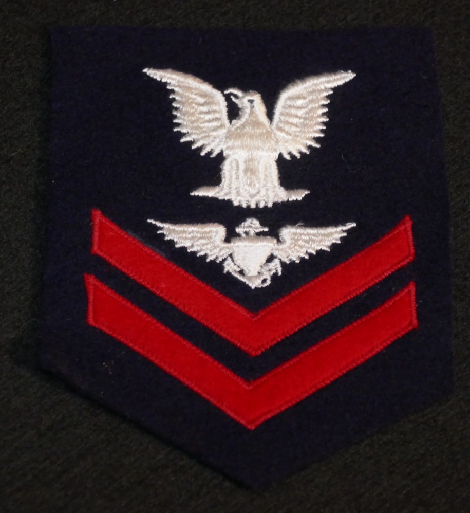 WWII USN Navy Aviator Pilot 2nd Class Petty Officer Rate Patch Class A Wool Type