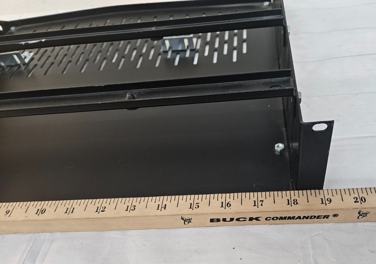 2U Audio or Server Rack Vented Shelf w Lock Down Bars
