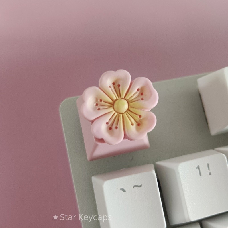 Sakura Artisan Resin Keycap Handmade Custom MX Cherry Mechanical Keyboard