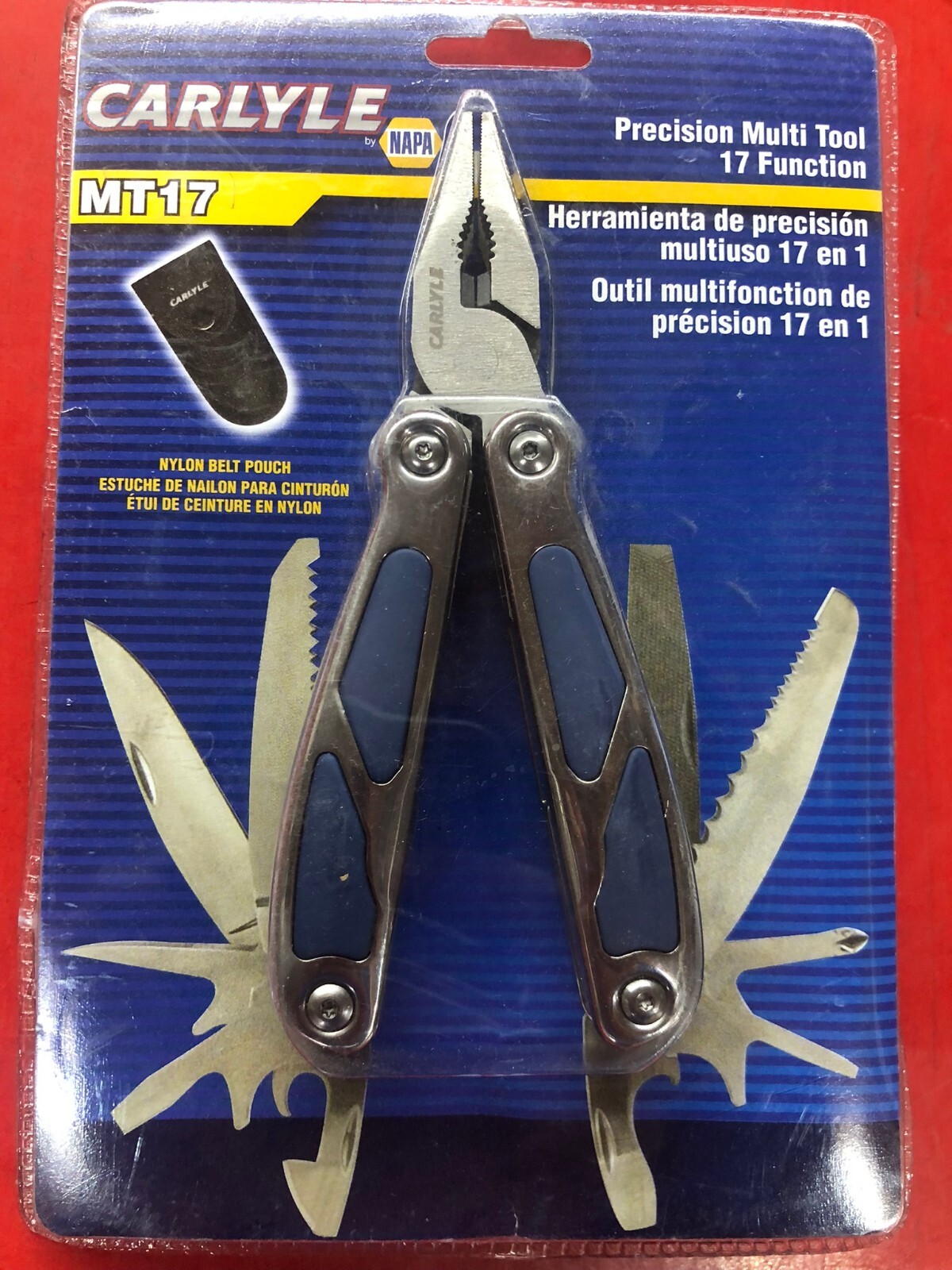 CARLYLE MT17 PRECISION 17 FUNCTION STAINLESS STEEL MULTI TOOL & CASE 9.8oz. 4"