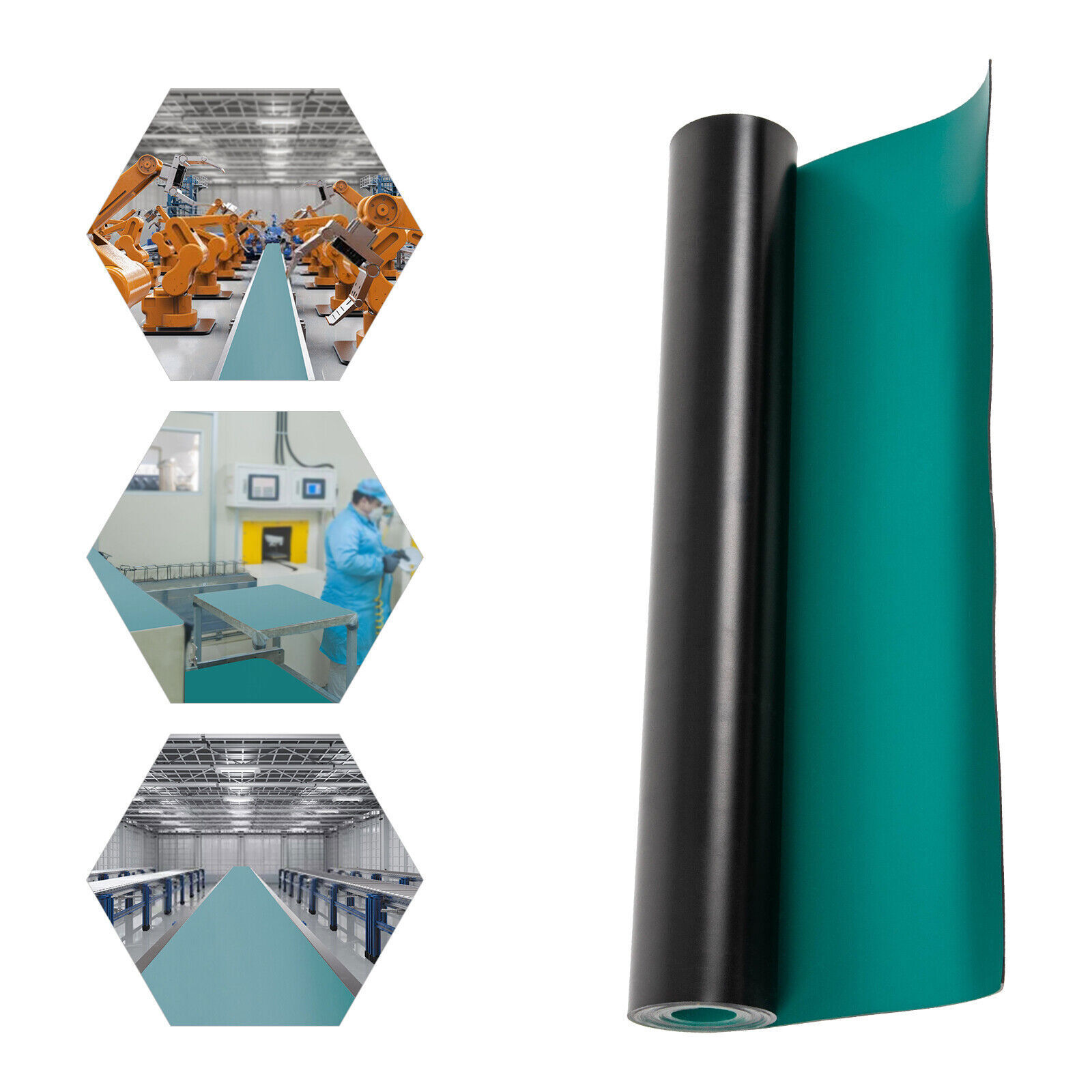 PC Building Rubber Anti Static Mat Green Grounding Roll ESD Floor Mat For Table
