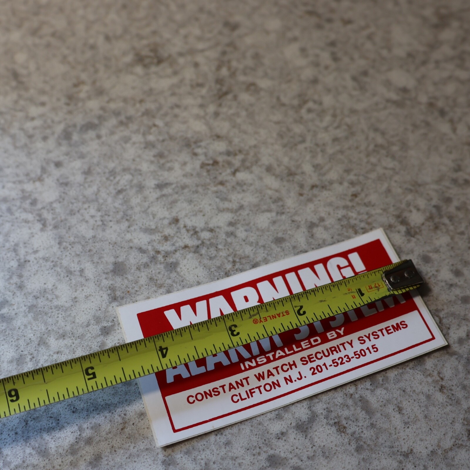 WARNING Alarm System Installed By Constant Watch Security Systems Sticker