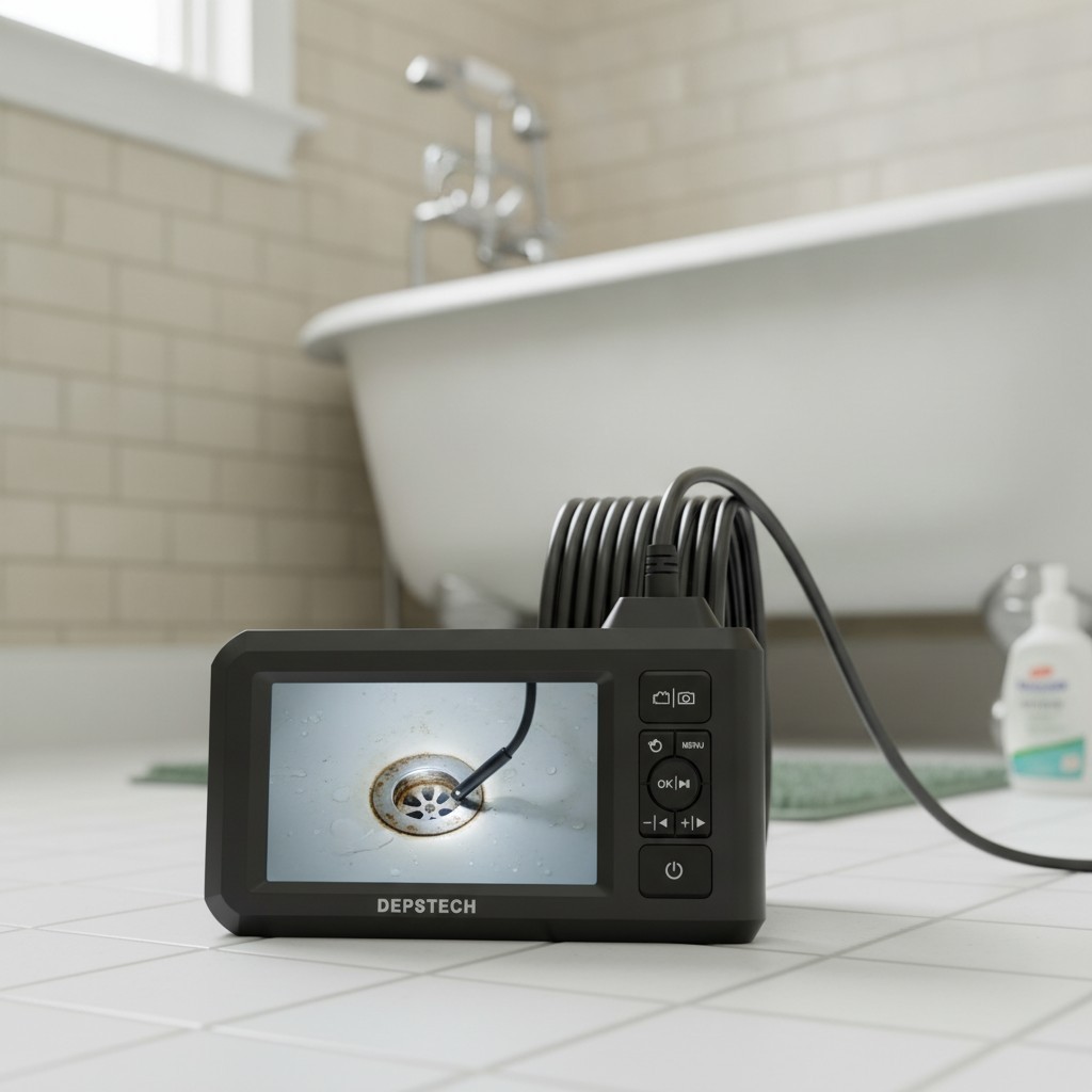 DEPSTECH Dual Lens Industrial Endoscope, 1080P Digital Borescope Inspection Came